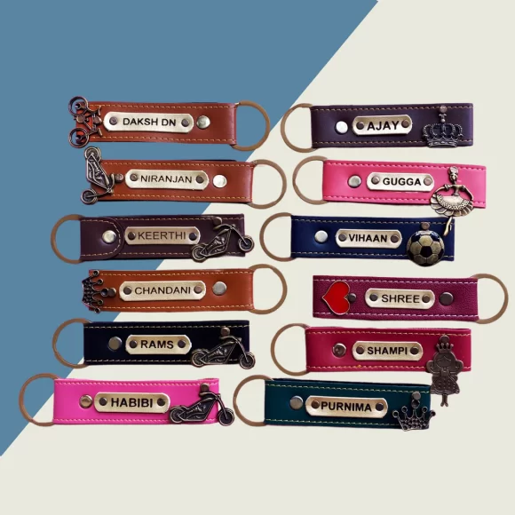 Personalized Leather Keychain - Image 2